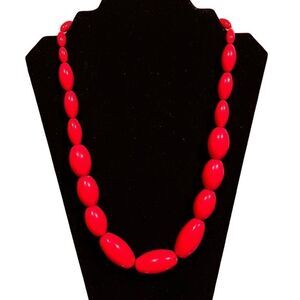 Chunky Red Beaded Necklace